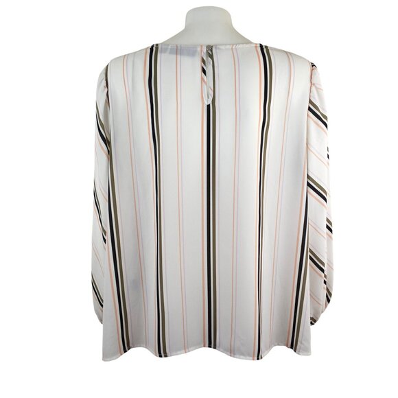 Apt. 9 White Multicolor Vertical Stripe Long Sleeve Pullover Tunic Womens XXL - Picture 5 of 8